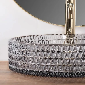 Умивальник (раковина) REA CRISTAL 39 GREY накладний №4