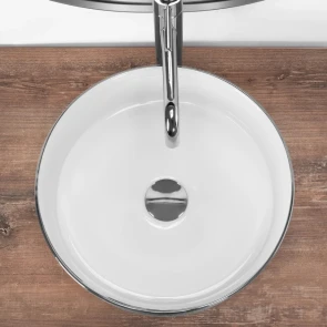 Умивальник (раковина) REA SAMI BRUSHED SILVER WHITE накладний №4