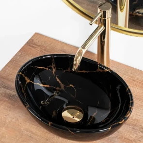 Умивальник (раковина) REA SOFIA MINI BLACK MARBLE SHINY накладний №3