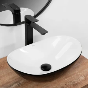 Умивальник (раковина) REA ROYAL MINI BLACK WHITE накладний * №2