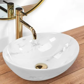 Умивальник (раковина) REA SOFIA NATURE MARBLE накладний мармур №3