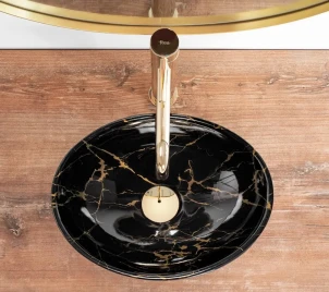 Умивальник (раковина) REA SOFIA MINI BLACK MARBLE SHINY накладний №4