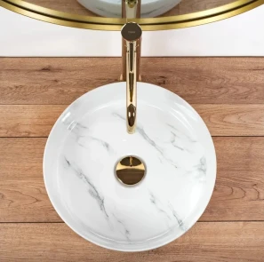 Умивальник (раковина) REA SAMI NATURE MARBLE накладний мармур №3