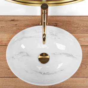 Умивальник (раковина) REA SOFIA NATURE MARBLE накладний мармур №4