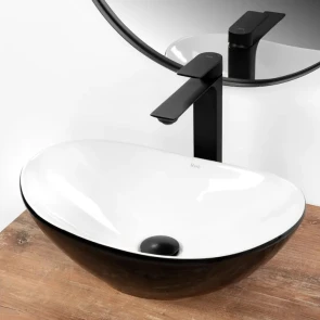 Умивальник (раковина) REA ROYAL MINI BLACK WHITE накладний * №5