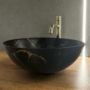Умивальник (раковина) REA STELLA BLACK MARBLE BRUSHED накладний №2