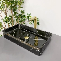 Умивальник (раковина) VBI TRIEST BLACK MARMO GLOSSY накладний