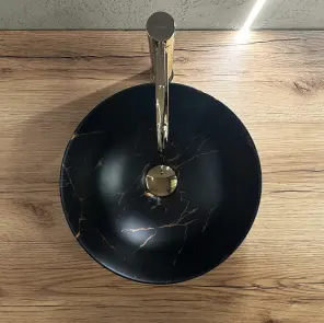 Умивальник (раковина) REA STELLA BLACK MARBLE BRUSHED накладний №3