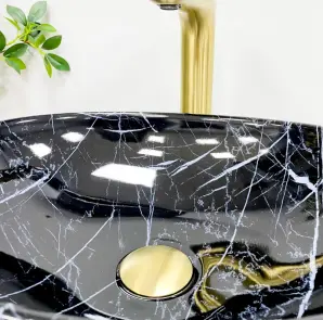 Умывальник (раковина) VBI PARMA BLACK STONE GLOSSY накладной №3