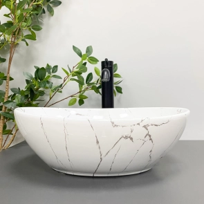 Умивальник (раковина) VBI PARMA WHITE STONE GLOSSY накладний №4