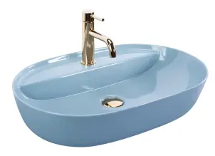 Умивальник (раковина) REA AURA 61 BLUE SHINY накладний №1