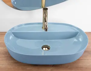 Умивальник (раковина) REA AURA 61 BLUE SHINY накладний №3