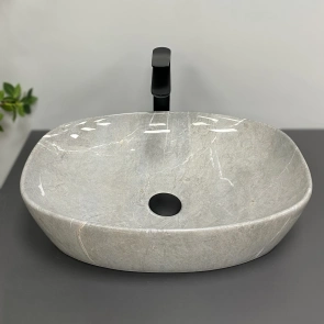 Умивальник (раковина) VBI OLBIA GREY STONE GLOSSY накладний №1