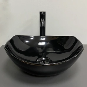 Умывальник (раковина) VBI RONTA DARK BLACK GLOSSY накладной №1