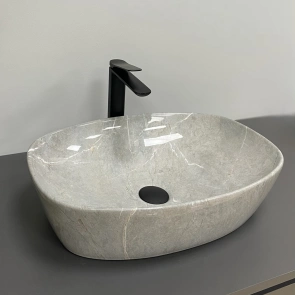 Умивальник (раковина) VBI OLBIA GREY STONE GLOSSY накладний №2