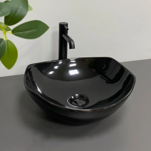Умывальник (раковина) VBI RONTA DARK BLACK GLOSSY накладной №3
