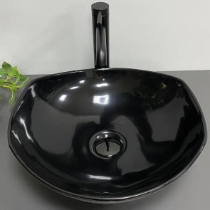 Умывальник (раковина) VBI RONTA DARK BLACK GLOSSY накладной №5