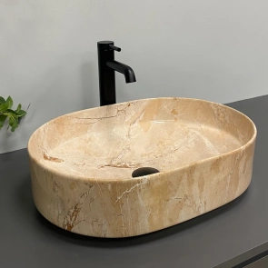 Умывальник (раковина) VBI VERONA 50 TRAVERTINE GLOSSY накладной №5