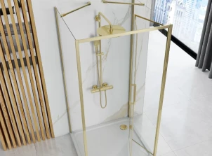 Душова кабіна REA RAPID FOLD 80х80 GOLD пристінна №2