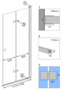 Душевая дверь (модуль) REA FOLD N2 120 №2