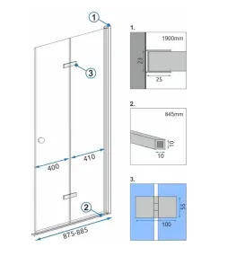 Душові двері (модуль) REA FOLD N2 90 №1