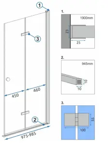 Душові двері (модуль) REA FOLD N2 100 №3