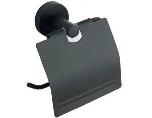 Тримач для туалетного паперу з кришкою VBI VENUS BLACK №1