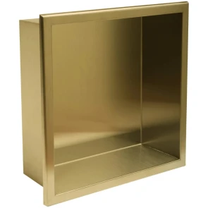 Встраиваемая полка REA 30X30 BRUSHED GOLD с ободком №1