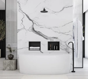 Вбудована полиця REA 30X30 BLACK MATT з обідком №2