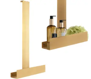 Полка REA TORI BRUSHED GOLD на душевую стенку №4