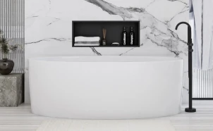 Встраиваемая полка REA 30X60 BLACK MATT с ободком №4