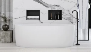 Вбудована полиця REA 30X30 BLACK MATT з обідком №3