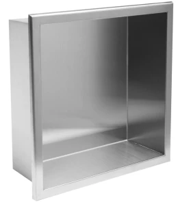 Вбудована полиця REA 30X30 NICKEL BRUSHED з обідком №1