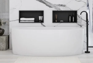 Встраиваемая полка REA 30X45 BLACK MATT с ободком №3