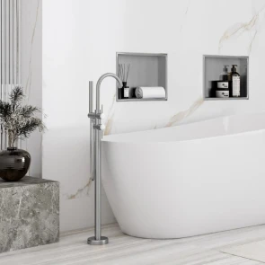 Вбудована полиця REA 30X30 NICKEL BRUSHED з обідком №2