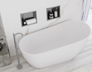 Вбудована полиця REA 30X30 NICKEL BRUSHED з обідком №5