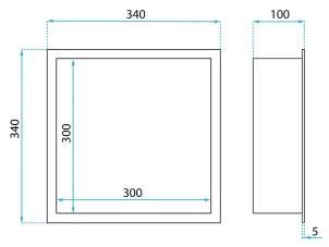 Вбудована полиця REA 30X30 NICKEL BRUSHED з обідком №6