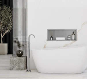 Вбудована полиця REA 30X60 NICKEL BRUSHED з обідком №3