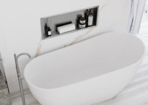 Вбудована полиця REA 30X60 NICKEL BRUSHED з обідком №4
