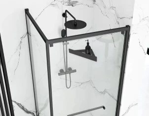 Угловая полка для ванны REA SF07 28 BLACK MATT №3