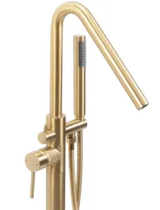 Смеситель для ванны REA ARAS BRUSHED GOLD напольный №3