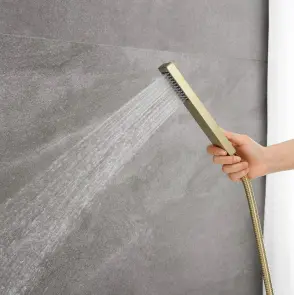 Смеситель для ванны REA CARAT BRUSHED GOLD золотой матовый напольный №6