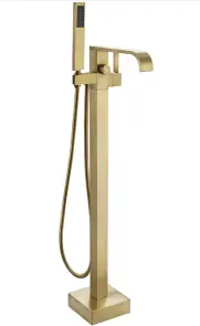 Смеситель для ванны REA CARAT BRUSHED GOLD золотой матовый напольный №9