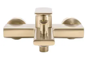 Змішувач для ванни та душу REA VERSO BRUSHED GOLD настінний з виливом №3