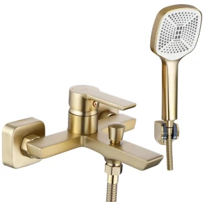 Змішувач для ванни та душу REA ARGUS BRUSHED GOLD настінний з виливом №1