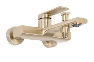 Змішувач для ванни та душу REA VERSO BRUSHED GOLD настінний з виливом №5