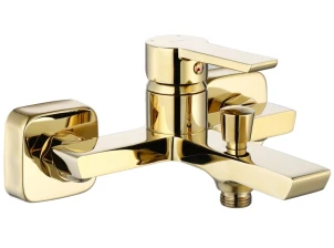 Змішувач для ванни та душу REA ARGUS GOLD золотий настінний з виливом №3