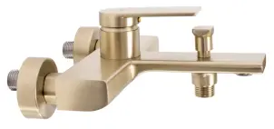 Змішувач для ванни та душу REA VERSO BRUSHED GOLD настінний з виливом №6
