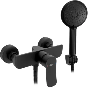 Змішувач для ванни та душу REA DART BLACK настінний без виливу №1