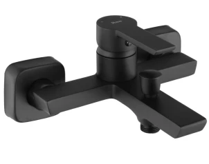 Змішувач для ванни та душу REA ARGUS BLACK чорний настінний з виливом №3